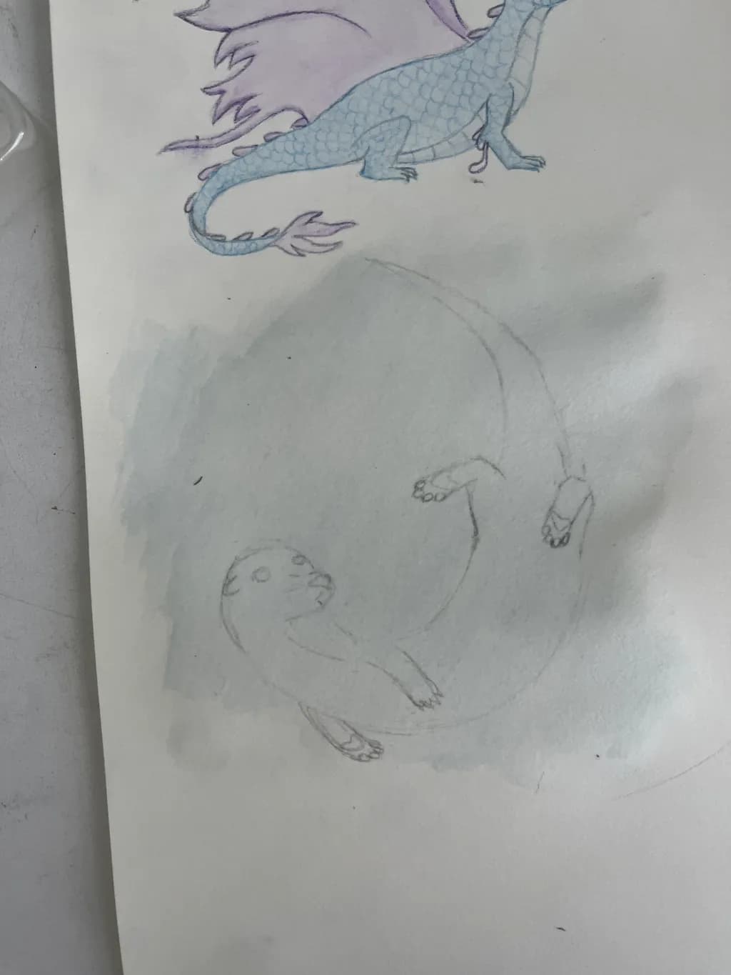 Dragon and Otter Sketch
