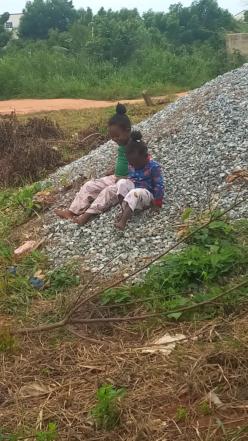 Children on Gravel Pile