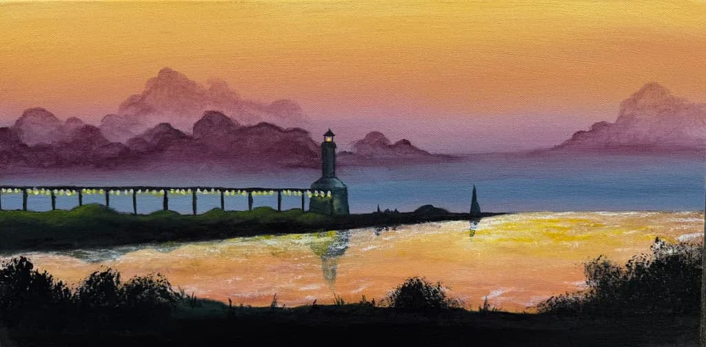 Lighthouse Sunset Reflections