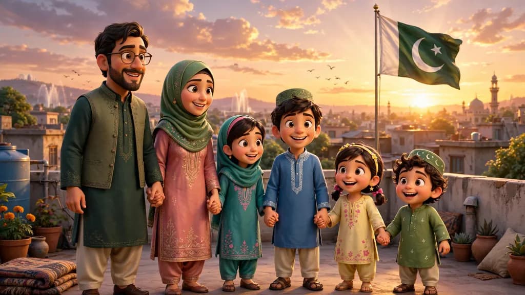 Pakistani Family Sunset