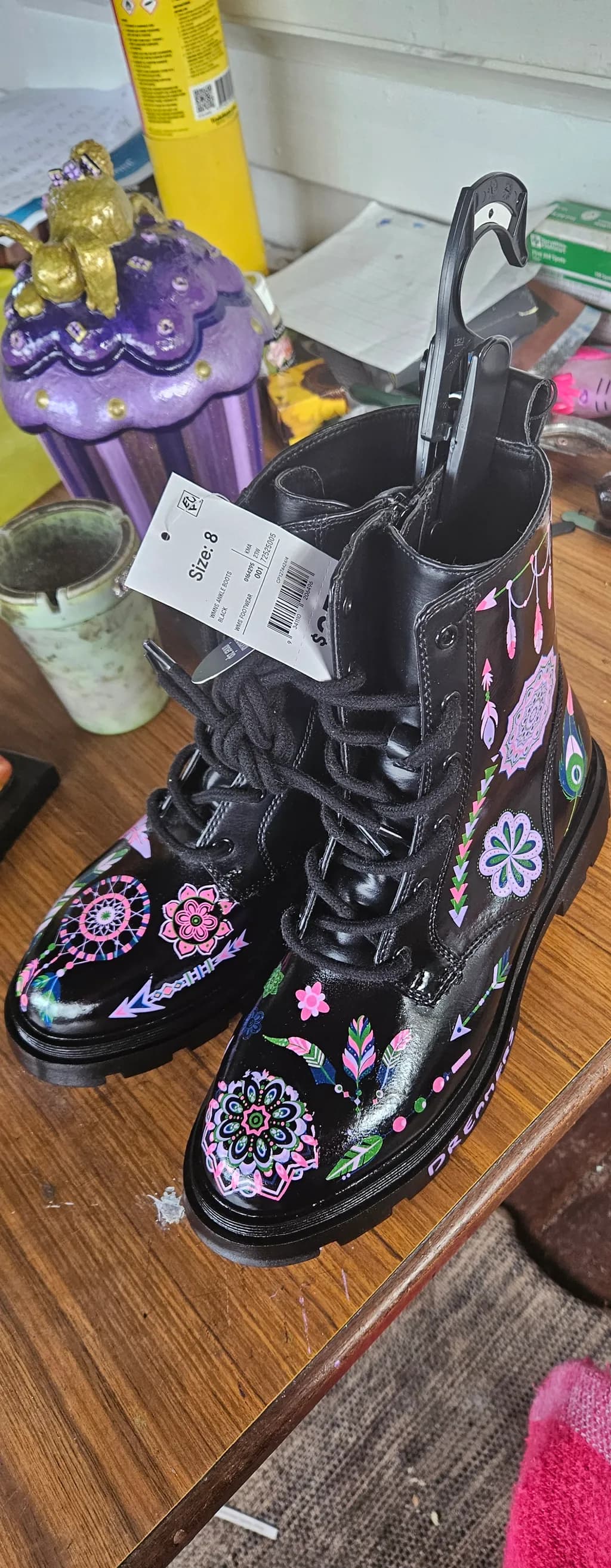 Painted Leather Boots