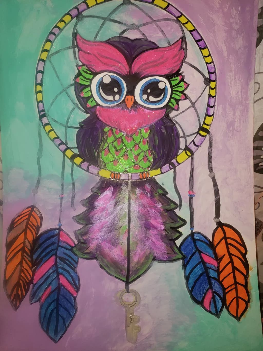 Owl Dreamcatcher with Key
