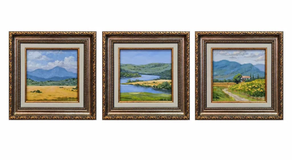 Mountain River Path Triptych