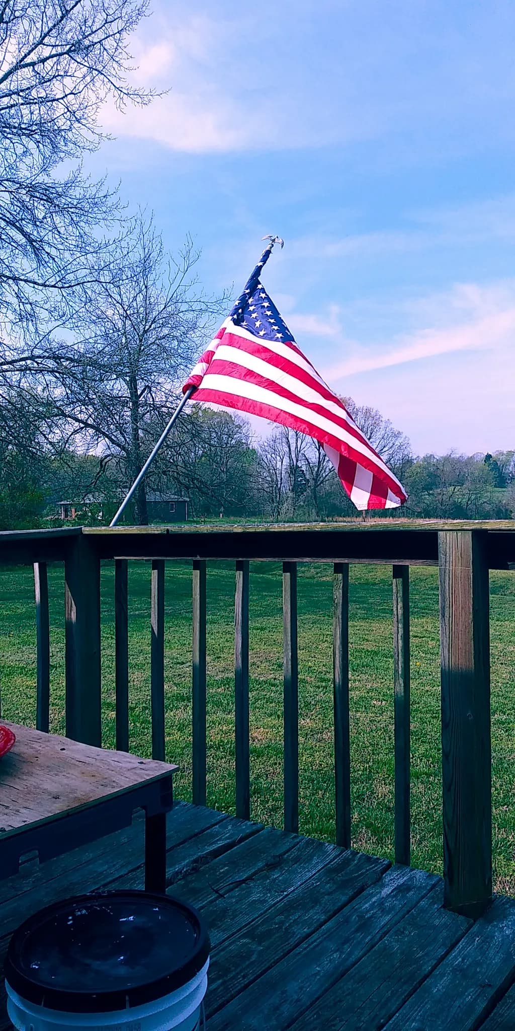 American Flag on Deck