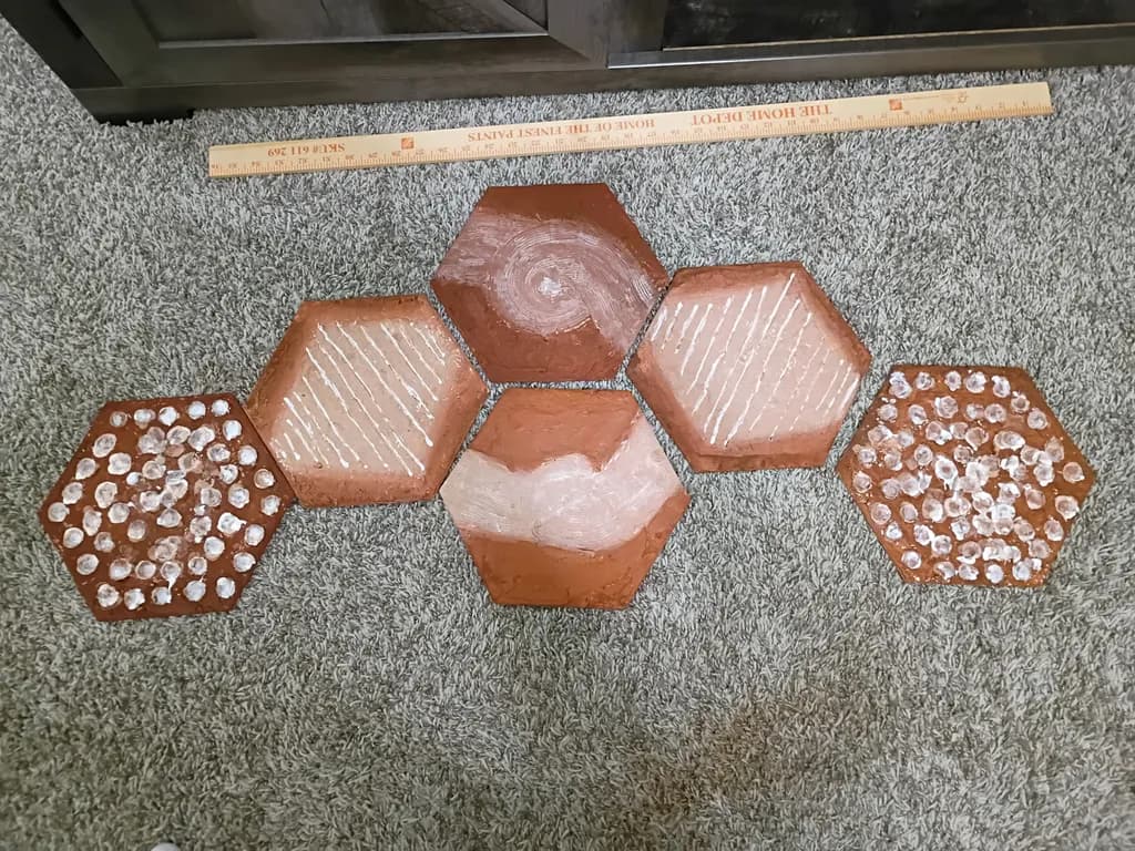 Hexagonal Clay Tiles