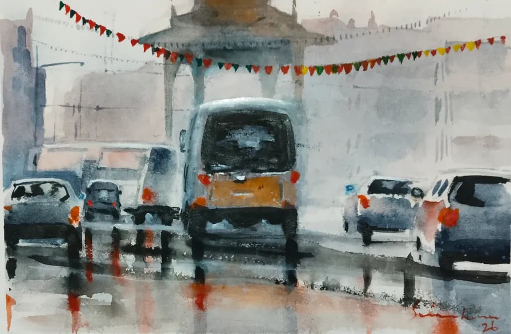 Rainy City Street