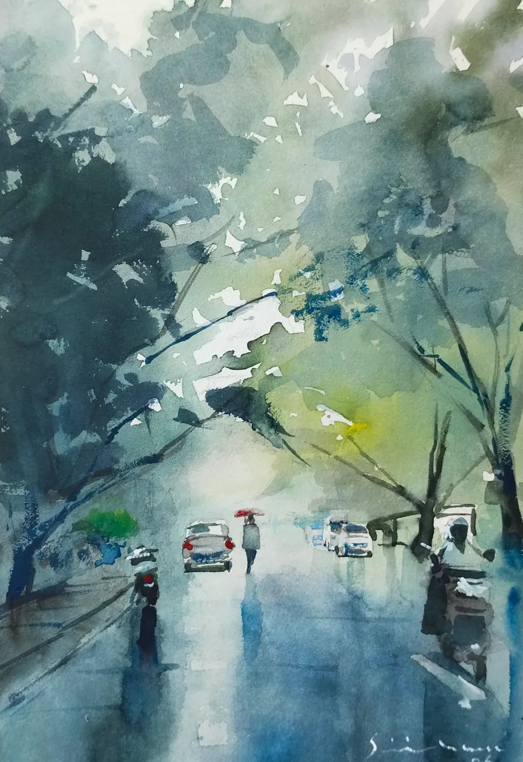 Rainy Street Scene