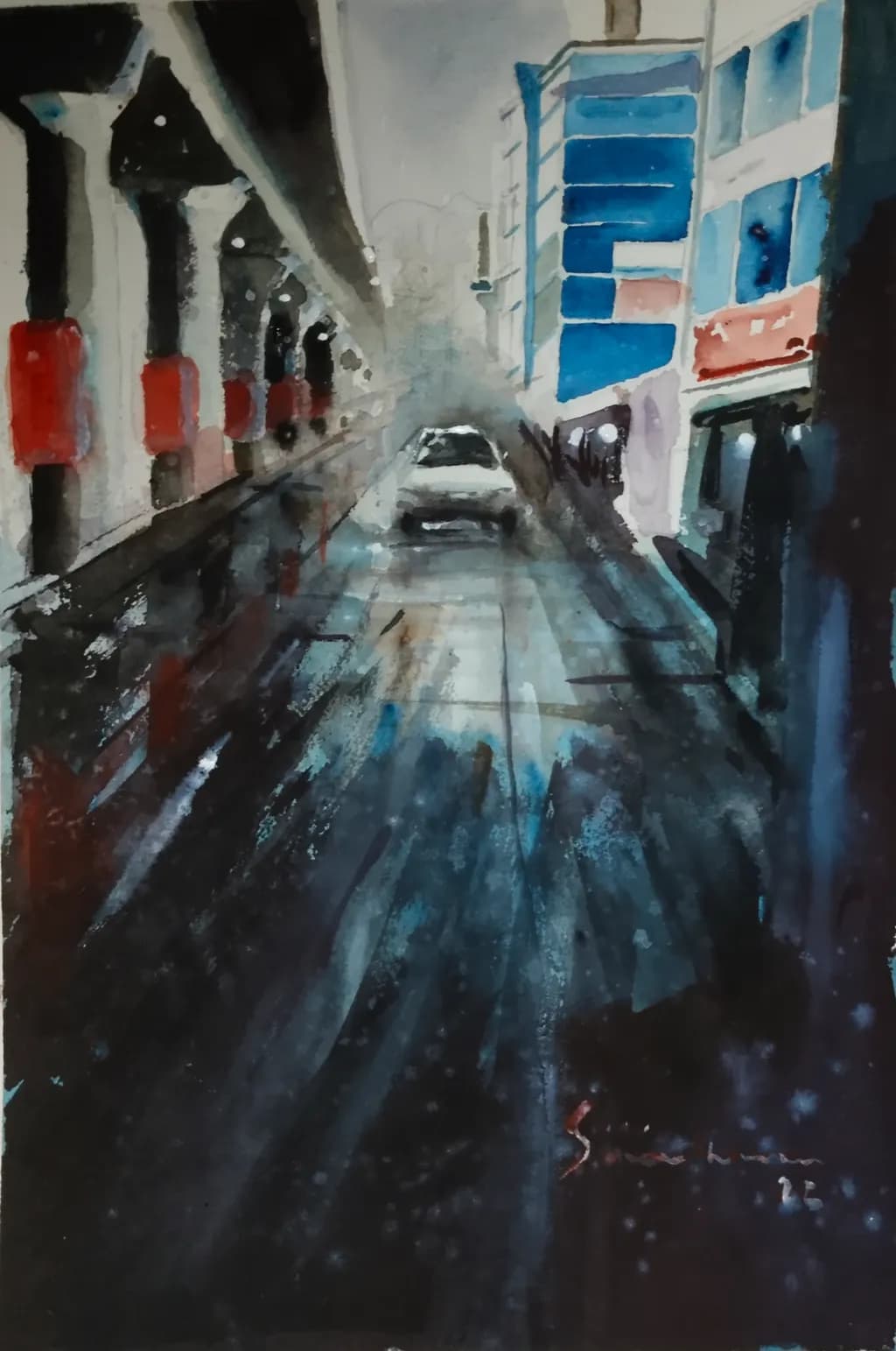 Rainy Urban Street