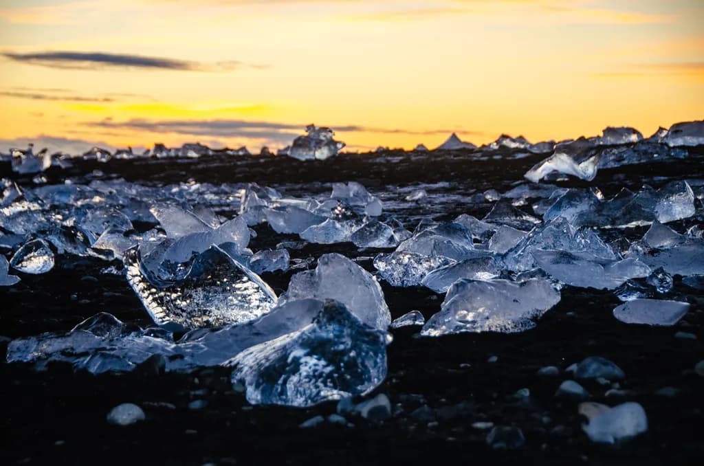 Ice Fragments at Dusk