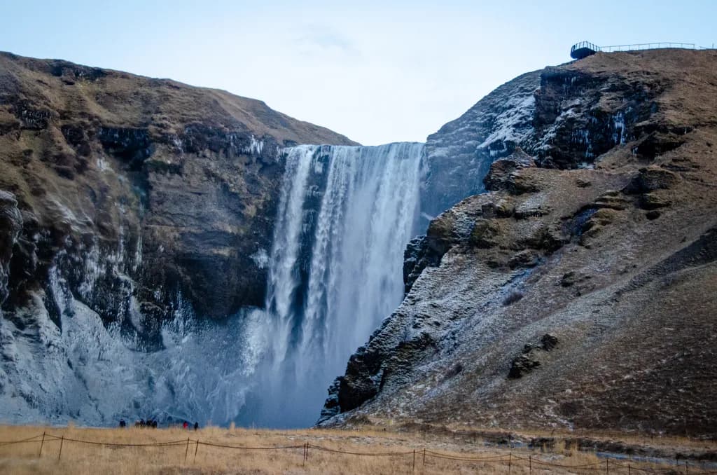Waterfall in Rocky Landscape