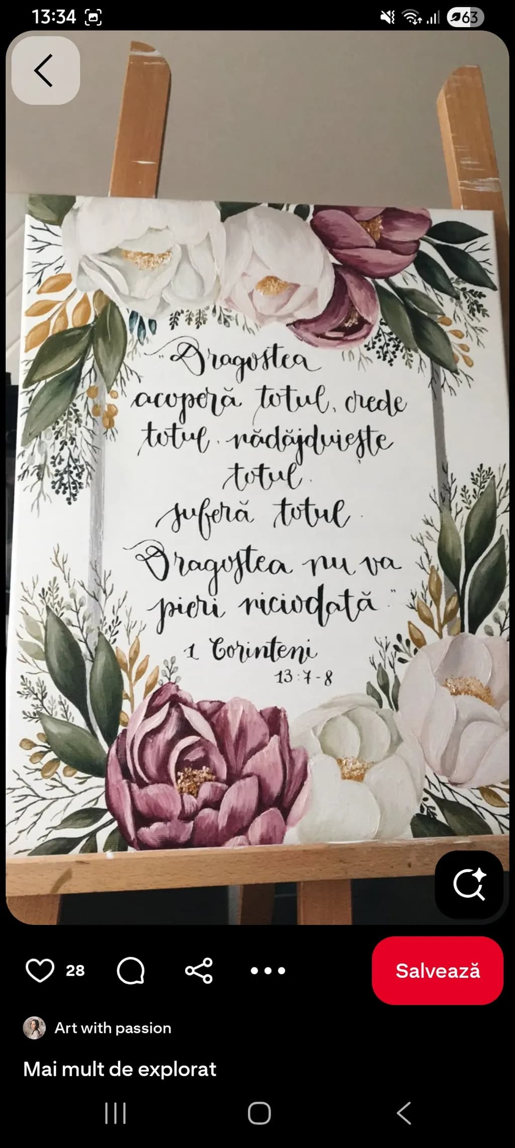 Floral Love Verse Canvas