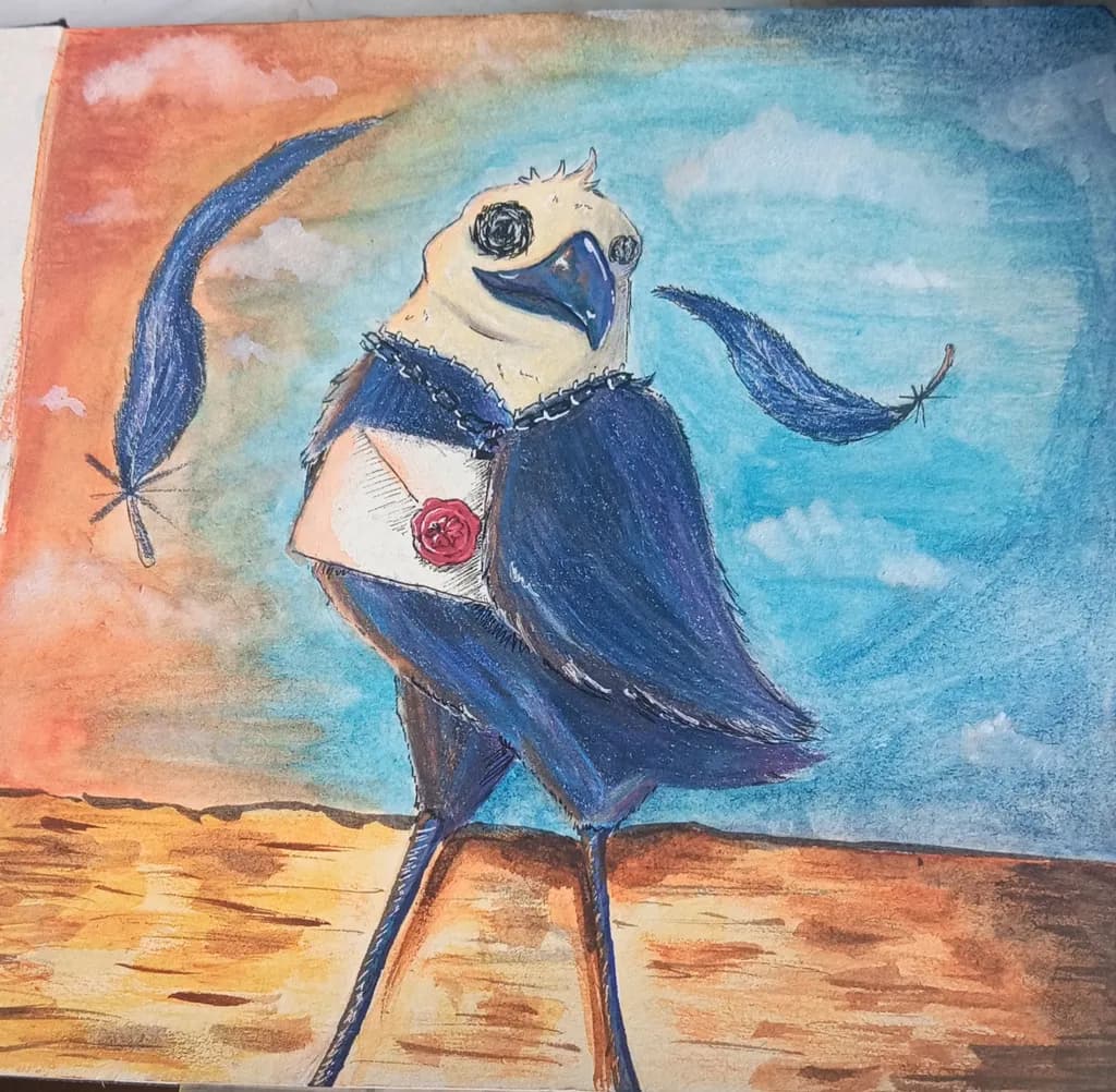 Bird with Letter