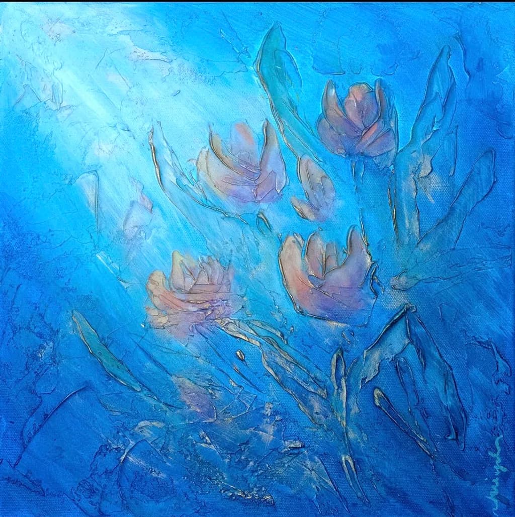 Blue Floral Impression
