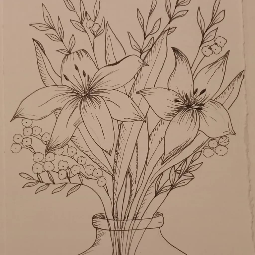 Floral Vase Sketch