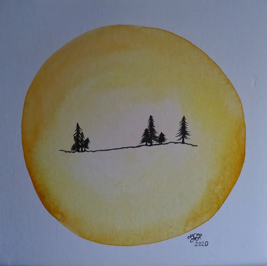 Pine Trees in Amber Circle