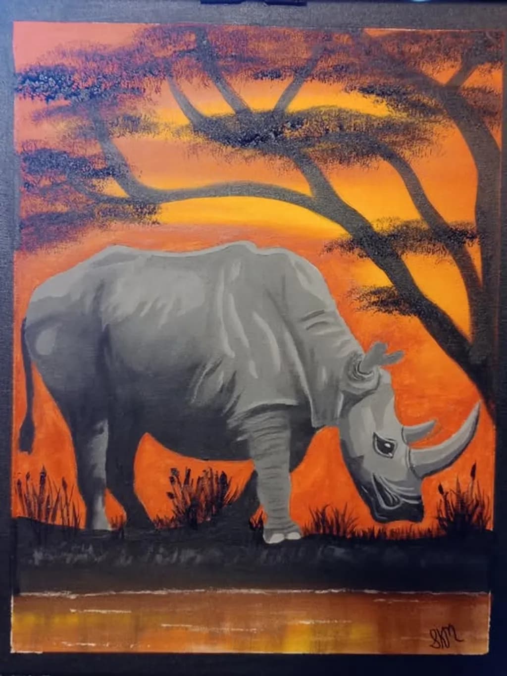 Rhino at Sunset