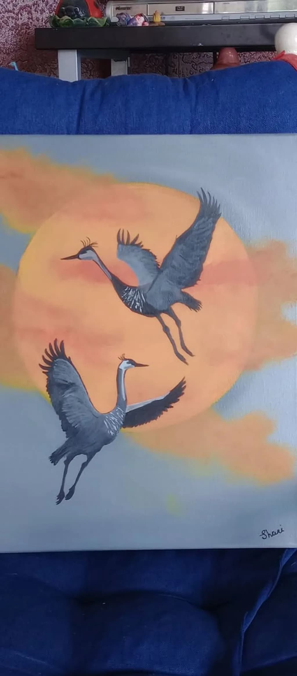 Cranes at Sunset