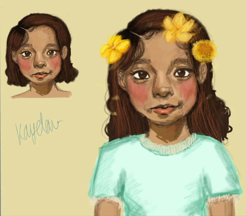 Girl with Yellow Flowers