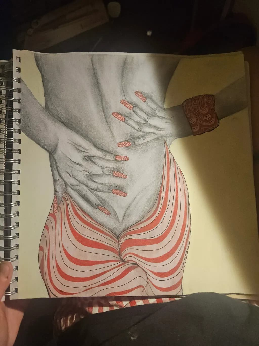 Striped Skirt Hands