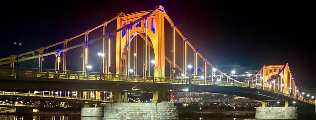 Illuminated Night Bridge
