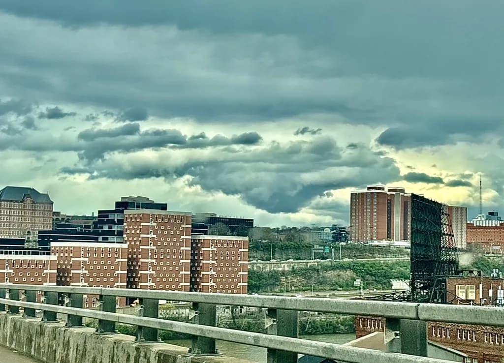 Brick Buildings Storm