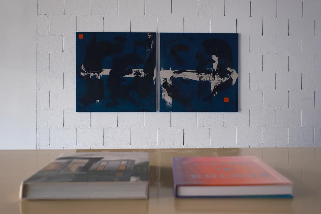 Abstract Diptych Blue