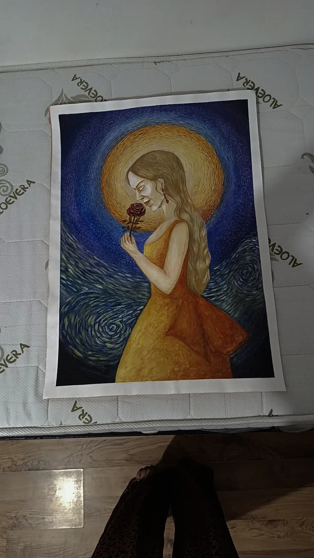 Woman with Rose and Halo