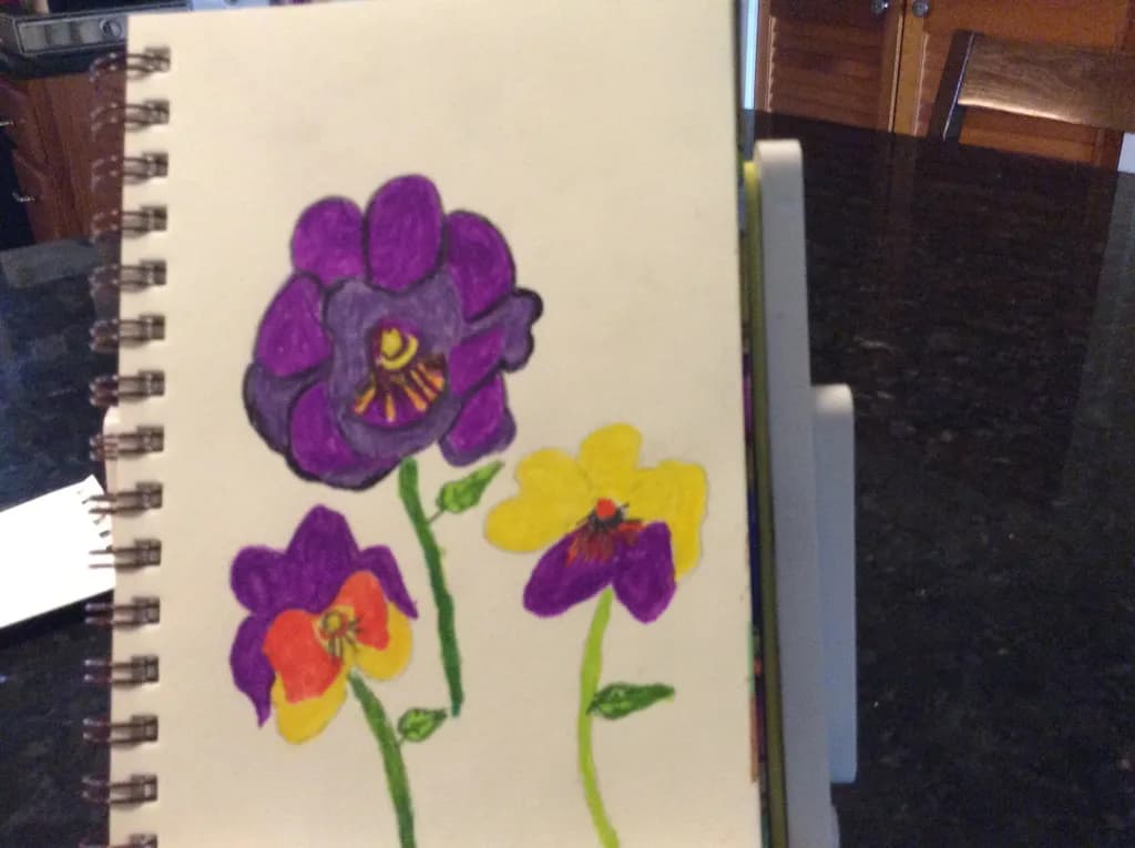 Colorful Flower Sketch