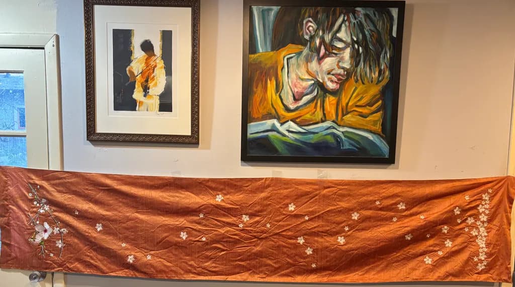 Orange Silk Blossom Scarf