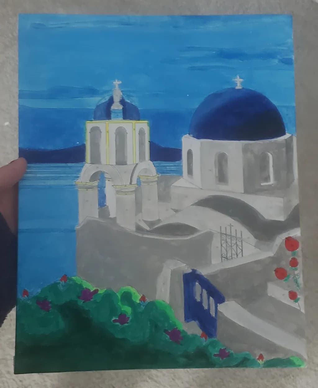 Santorini Blue Domes