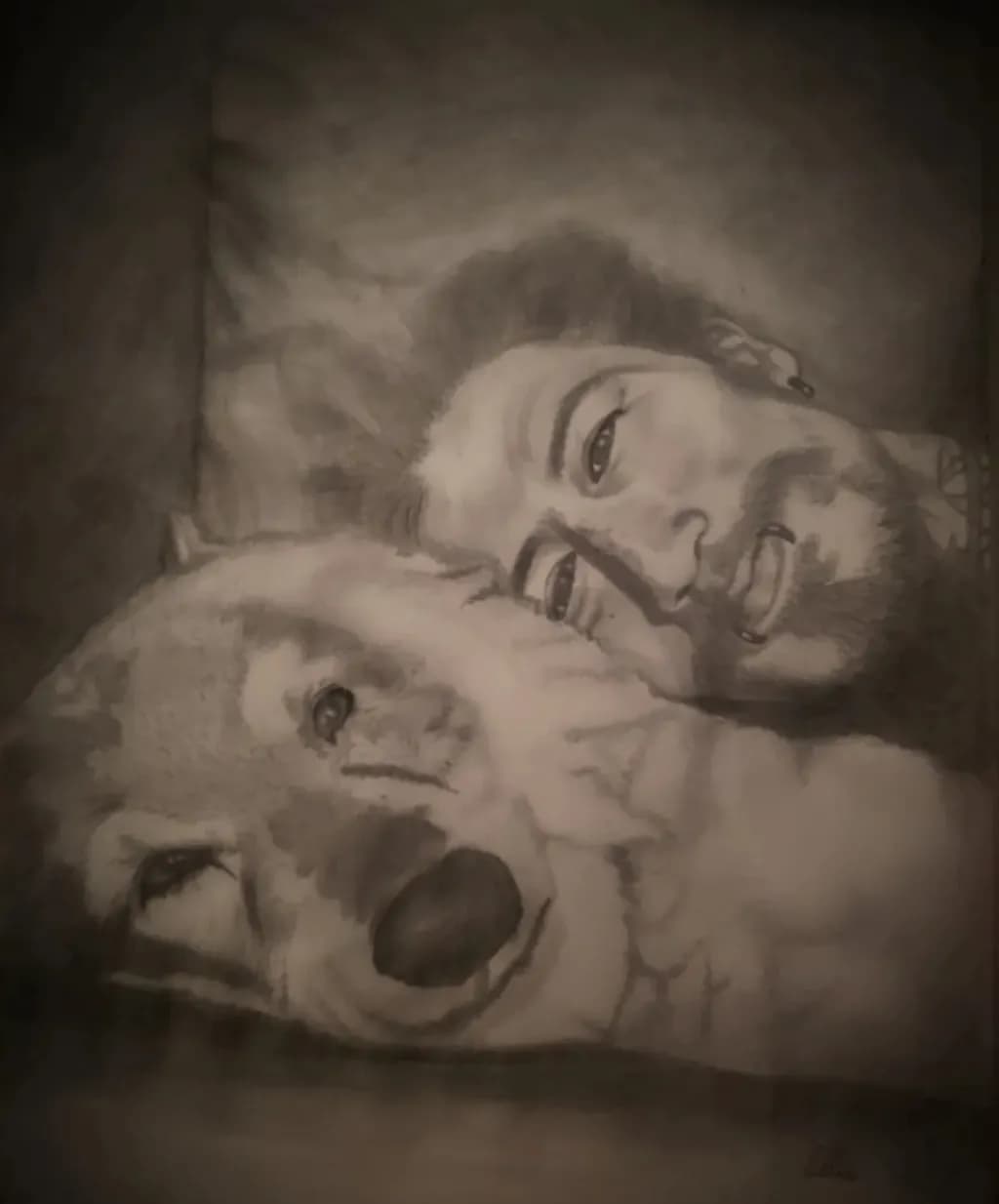 Man and Dog Together