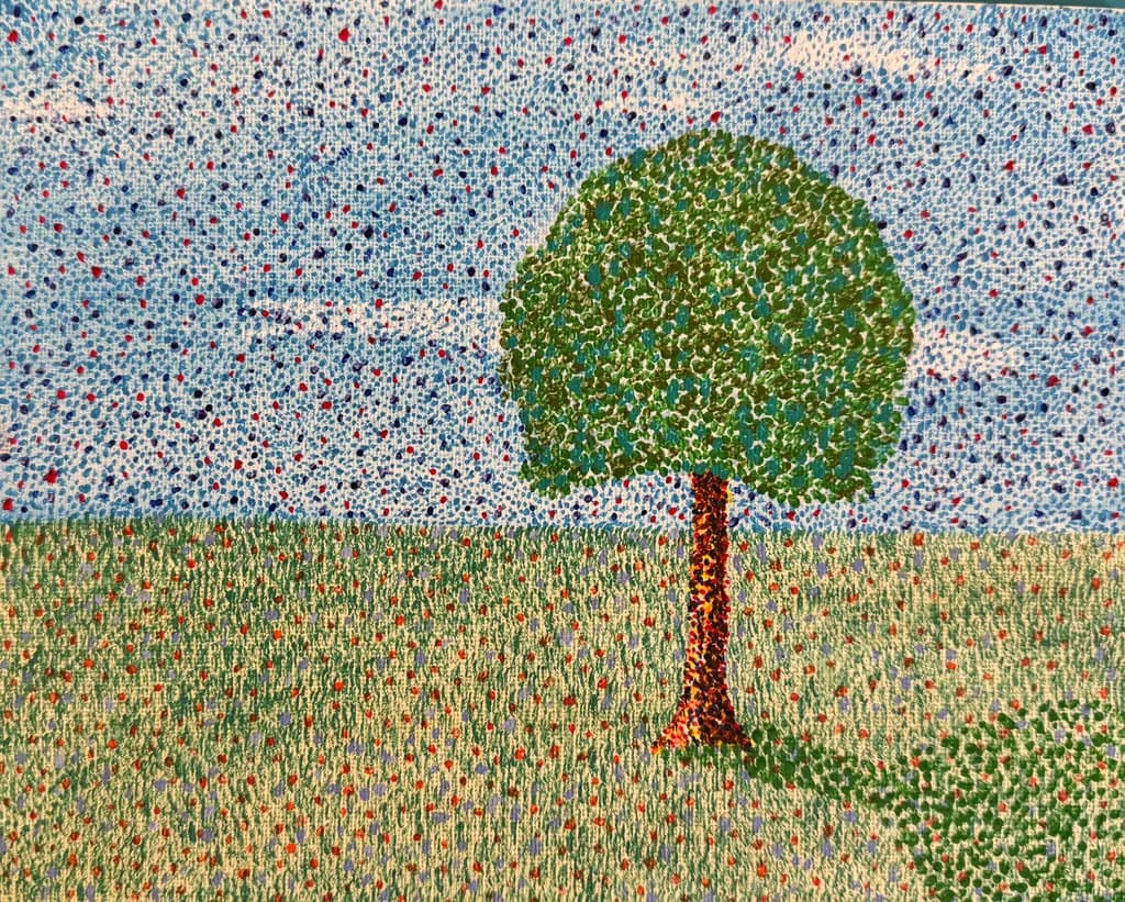 Pointillist Tree Field