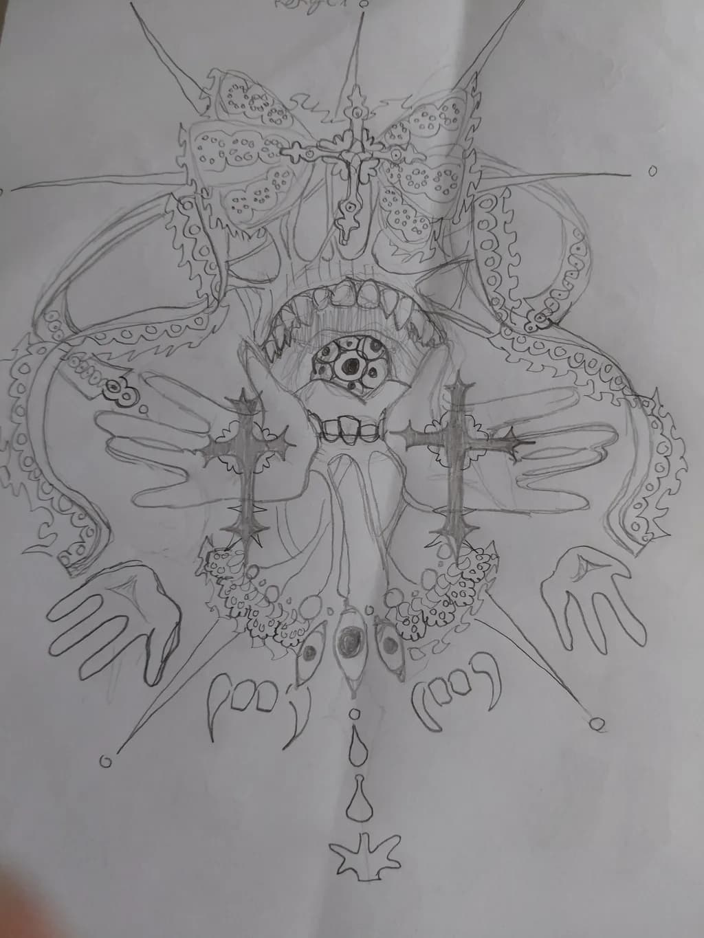 Abstract Hands and Eyes Design