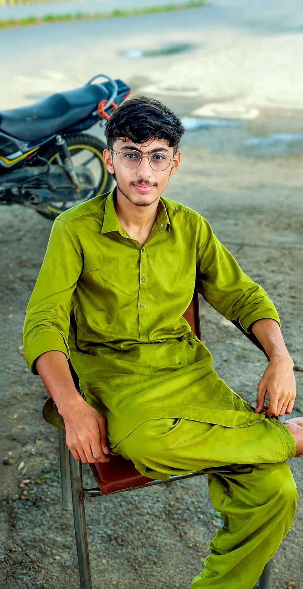 Casual Youth with Motorcycle