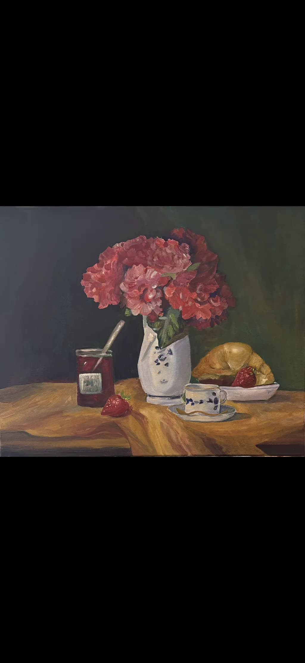 Carnations and Breakfast Still Life