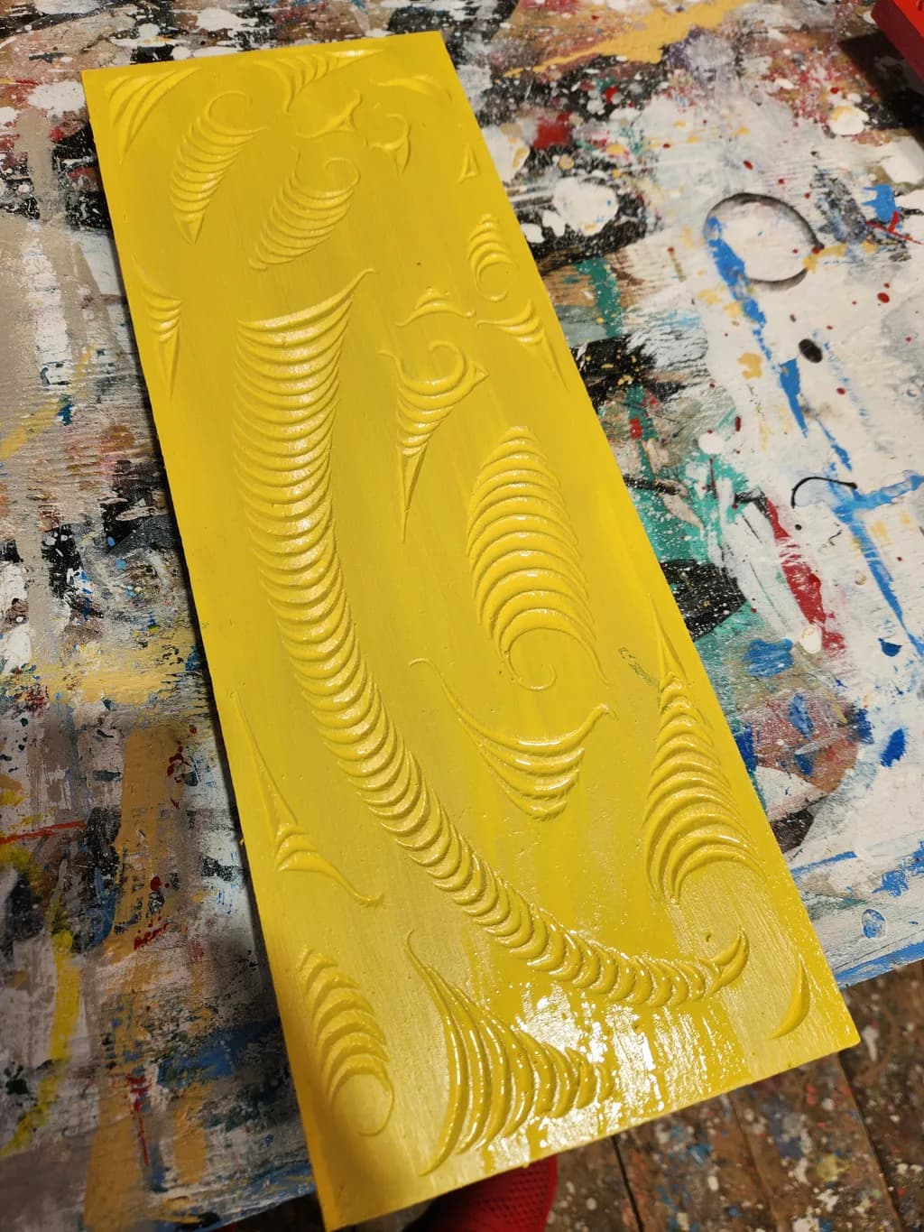 Yellow Carved Panel