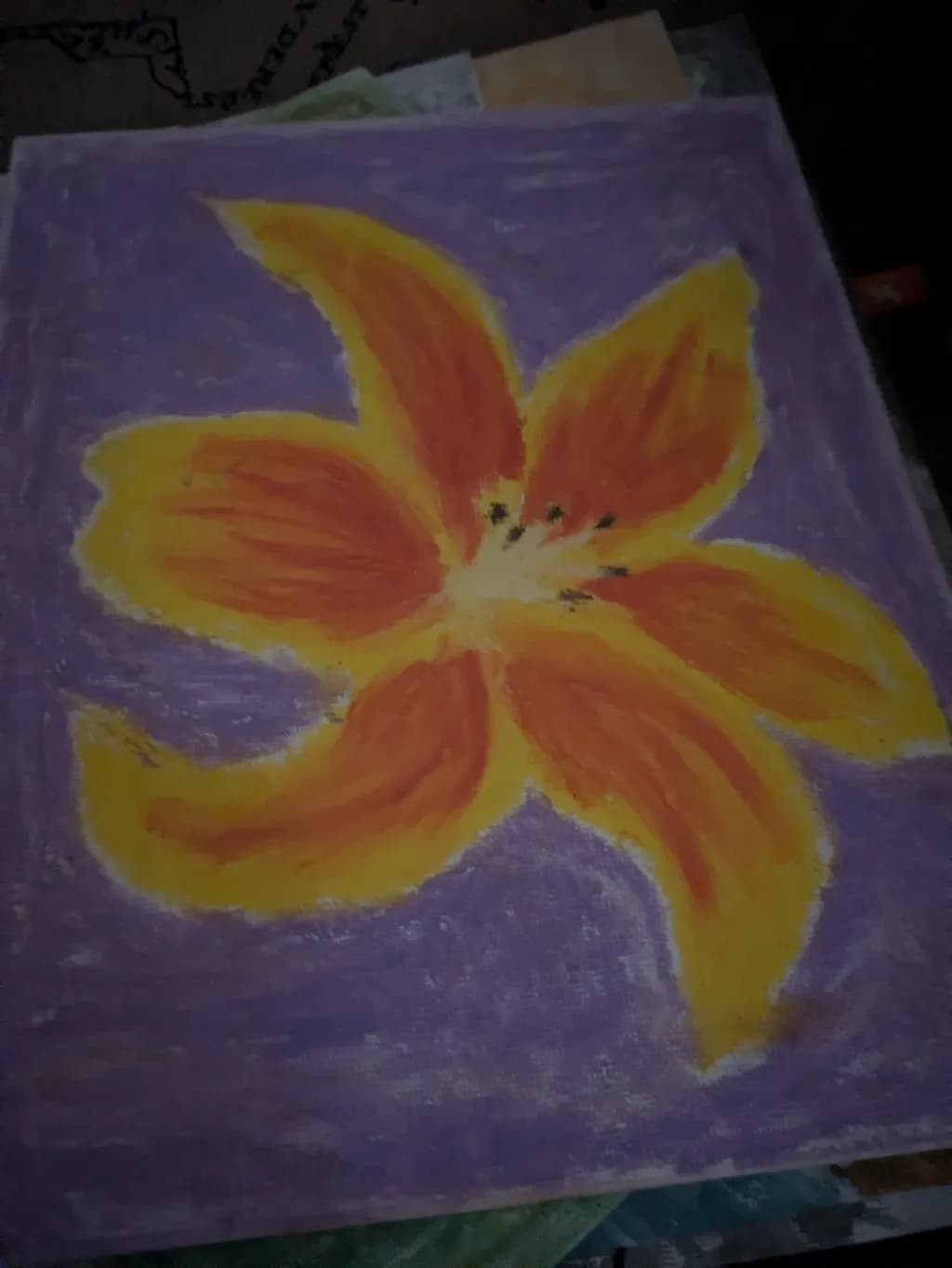 Orange Flower on Purple