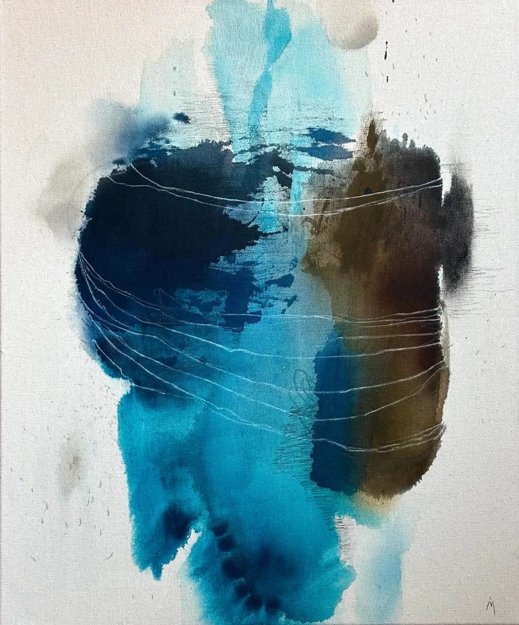 Blue and Brown Abstract