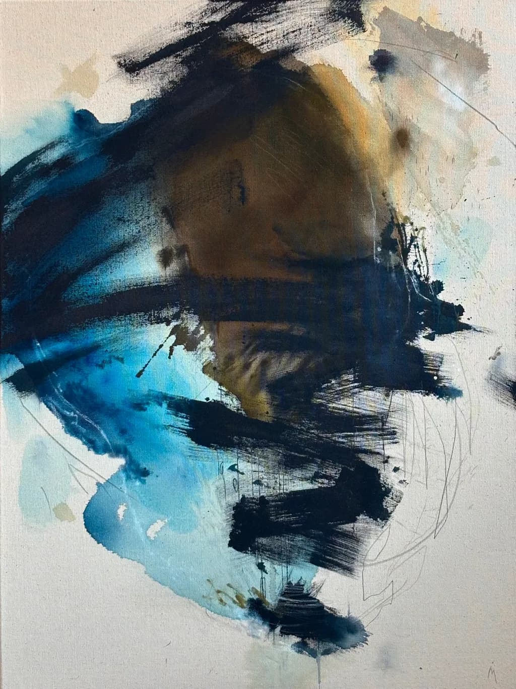 Blue and Brown Abstract