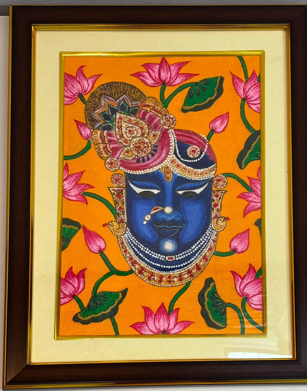 Blue Krishna with Lotus