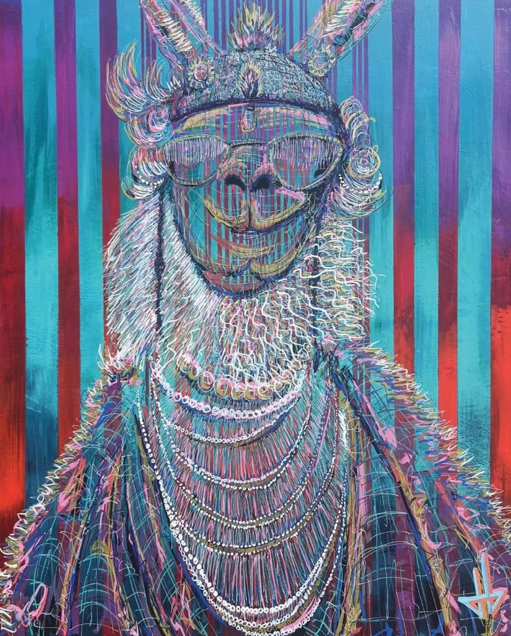 Regal Llama Portrait