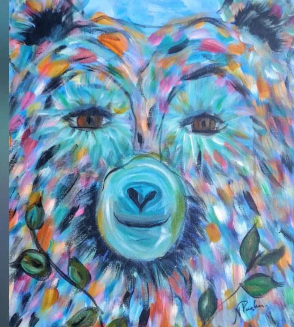 Colorful Bear Portrait