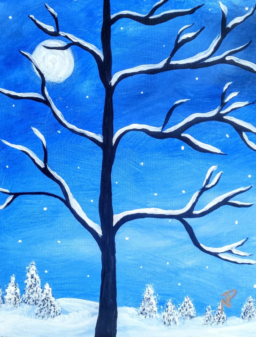 Winter Tree Moonlight