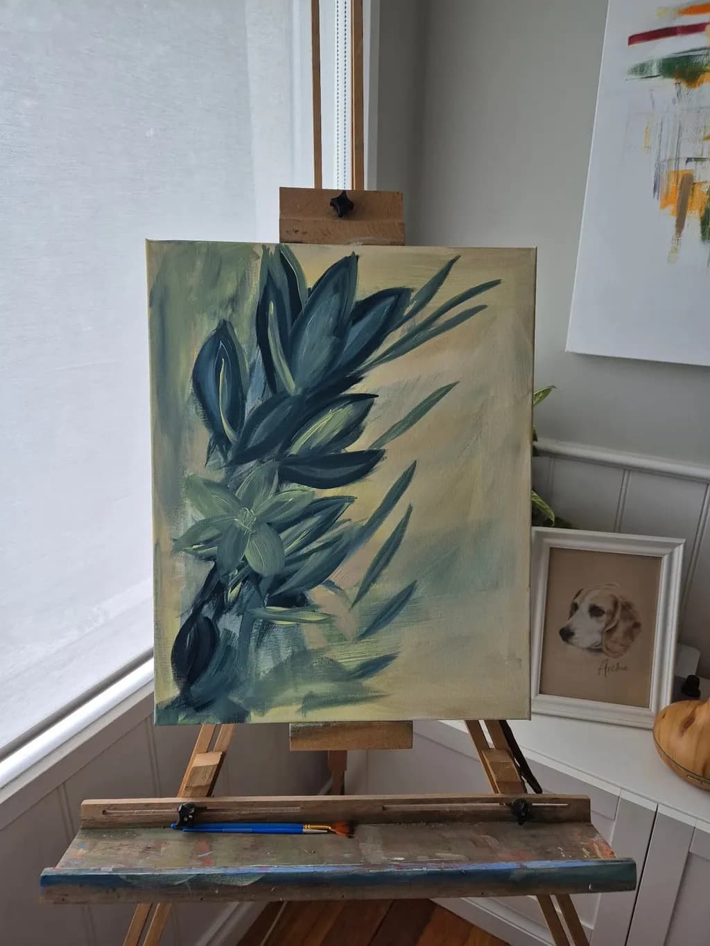 Blue Leaves Canvas