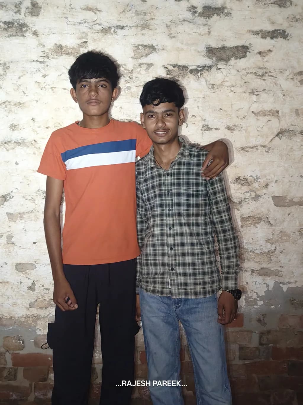 Friendship Against Brick Wall