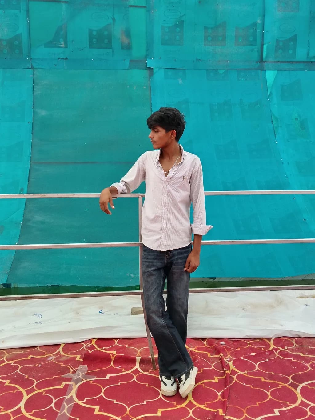 Casual Pose Against Blue