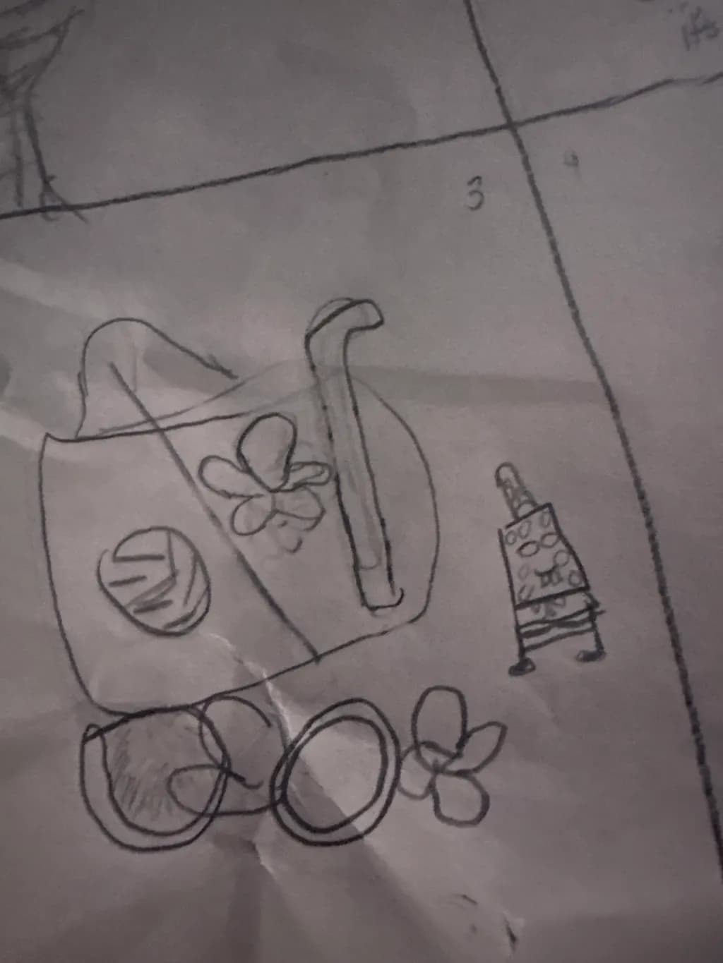 Flower and Pipe Sketch