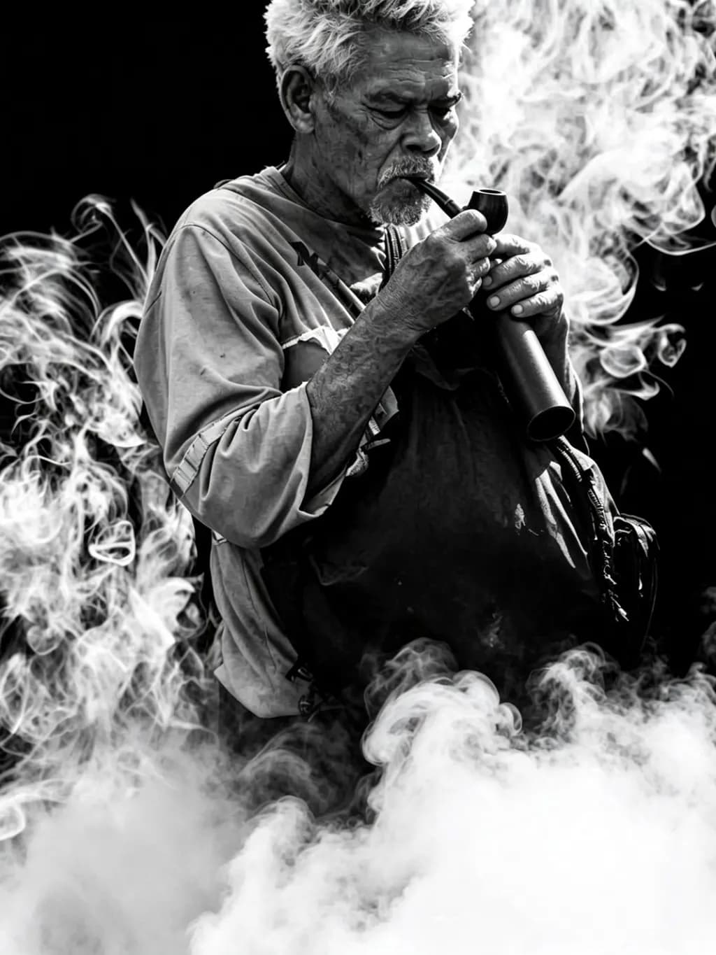 Man with Pipe Smoke