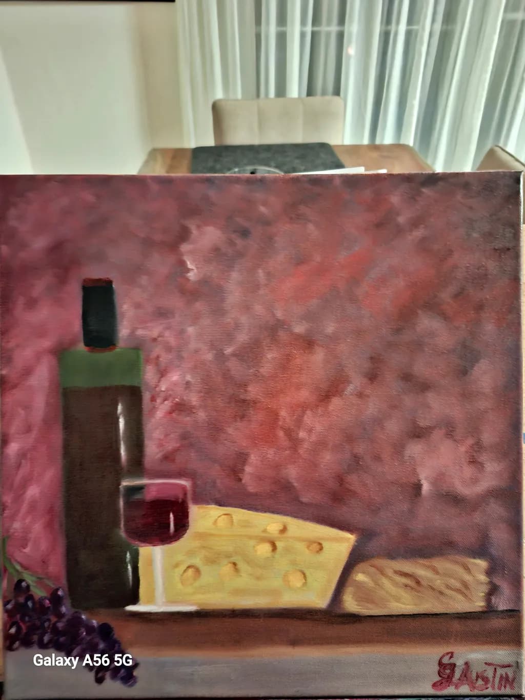 Wine and Cheese Still Life