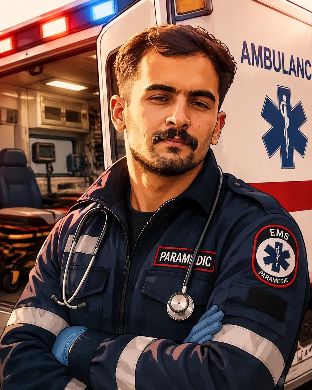 Paramedic at Ambulance Door